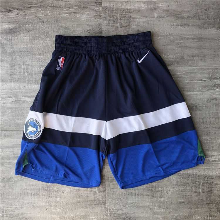 Men NBA Minnesota Timberwolves Blue Shorts 04161